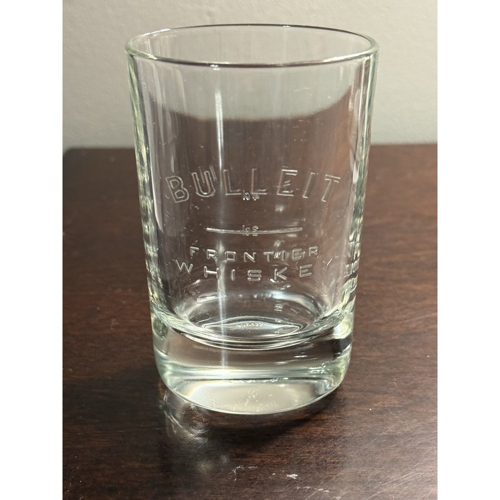Bulleit Bourbon Frontier Oval Whiskey Glass, Embossed Made In Italy Man cave